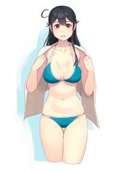 bikini black_hair breasts kantai_collection long_hair yuuji_(and)