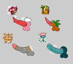 ananas_dragon_cookie cookie_run droolydonuts huge_cock leaking_cum leaking_precum longan_dragon_cookie lotus_dragon_cookie male_only monster monster_cock pitaya_dragon_cookie pubic_hair steam unusual_genitalia