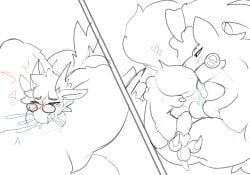 anal anthro_only balls_deep blush bodily_fluids cum cum_from_nose cum_in_nose cum_inside cum_on_face face_fucking generation_5_pokemon generation_7_pokemon genital_fluids hi_res irrumatio kay_(thiccvally) legendary_pokemon lycanroc nintendo oral pawpads penetration penile pokemon pokemon_(species) ravieel rimming sex silvally zebstrika