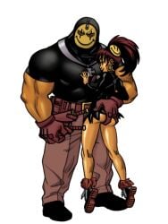 age_difference ass_grab bleepideeboop body_bags clownface dark-skinned_female dark-skinned_male father_and_daughter grabbing_ass hoop_earrings incest mack_delgado masked_male muscular_male panda_delgado red_hair size_difference