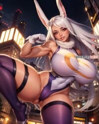 1girls ai_generated big_breasts female_only kw0337 miruko my_hero_academia white_hair