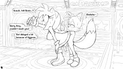 absurd_res amy_rose bodily_fluids bottomless caught clothed clothing comic cuckold electronics erection excito exposed_torso female footwear genital_fluids genitals handwear hi_res male male/female netorare ntr oblivious oblivious_cheating partially_clothed penis phone pussy pussy_juice sega sonic_(series) sonic_the_hedgehog sonic_the_hedgehog_(series) speech_bubble sweat sweatdrop tails text twinkle_park