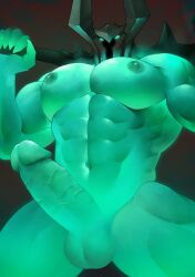 1boy 1male abs balls bara biceps big_penis daddy dilf erection gay green_body green_skin hi_res highres league_of_legends male male_focus male_only mordekaiser muscular muscular_male nude penis riot_games saury solo solo_male vein veiny_penis