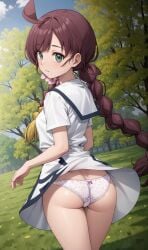 1girls ai_generated chloe_(pokemon) panties pantyshot pantyshot_(standing) pokemon pokemon_(anime) pokemon_journeys underwear upskirt young