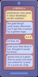 dionysus funny gay greek_mythology king_midas texting