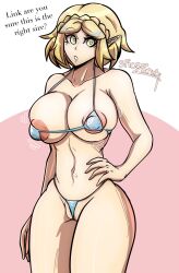 bikini bikini_bottom bikini_top breasts large_breasts princess_zelda skimpy_bikini spicezeros tears_of_the_kingdom the_legend_of_zelda thick_thighs thighs visible_nipples zelda_(tears_of_the_kingdom)