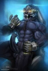 anthro bara barazoku black_fur boner erection furry gorilla male male_only muscles muscular nude overwatch solo solo_male todex winston_(overwatch)