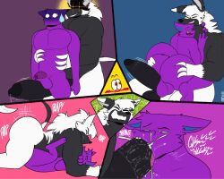 <3_eyes 2boys anal anal_sex anthro arms_around_neck ass balls big_balls big_penis blue_body blue_fur blush blush_lines bodily_fluids butt_grab clawed_fingers comic cum cum_in_mouth cum_inside demon digitigrade duo ejaculation flat_colors from_front_position fucked_silly fur gay genital_fluids genitals hand_on_butt hands-free heart hi_res iratu_elexion male mating_press motion_lines mullet multiple_images nervous_expression nervous_sweat onomatopoeia orgasm_face orgasm_from_oral penetration penis precum purple_body purple_fur saliva sex signature simple_background slightly_damned smile smirk solo sound_effects text throbbing_penis tongue tongue_out webcomic white_body white_fur wingless_bat zackdadawg