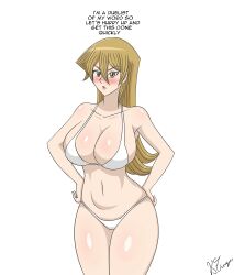 1girls alexis_rhodes bikini k7venger text yu-gi-oh! yu-gi-oh!_gx