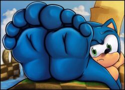 4_toes anthro biped extrafuzzysokz feet foot_fetish foot_focus looking_at_viewer male male_only sega sokz soles solo sonic_(series) sonic_the_hedgehog sonic_the_hedgehog_(series) toes