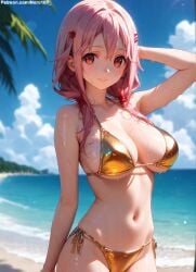 1girls 2d ai_generated areolae armpit bare_arms beach big_breasts bikini bikini_bottom bikini_top breasts chest curvy curvy_figure cute cute_face detailed eyelashes eyeshadow female female_only fit fit_female focus guilty_crown hair high_quality large_breasts legs light-skinned_female light_skin lips lipstick long_hair looking_at_viewer low_twintails makeup mascara nero100 outdoors outside pale-skinned_female pale_skin pink_hair posing red_eyes seductive seductive_look stable_diffusion tagme thighs thin_waist twintails yuzuriha_inori