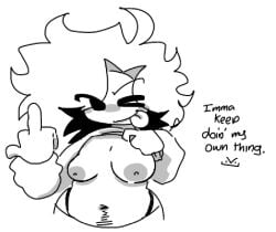 1girls artist_upload female flashing_breasts juniper_(juneatnight) juniperafterdark rude_gesture self_upload sketch sweater tongue_out trans_woman_(lore)