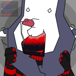 6_nipples alkezite_(oddlypolygonalpittie) anatomically_correct animal_genitalia animal_penis anthro balls balls_on_face black_body black_fur blushing_profusely bodily_fluids canid canine canine_genitalia canine_penis canis cheerio_(oddlypolygonalpittie) clothing domestic_dog dripping drooling duo fur genital_fluids genitals grey_body grey_fur half-erect head_between_thighs leg_grab machine male male/male mammal multi_nipple nipples nude oddlypolygonalpittie pattern_clothing pattern_sweater pattern_topwear penis pit_bull precum precum_drip protogen saliva smudged striped_clothing striped_sweater striped_topwear stripes sweater tail tail_motion tailwag thick_thighs thigh_crush thigh_grab topwear white_body white_fur