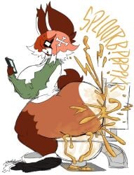 accessory anthro ass bangs big_breasts big_butt big_ears bone bottomwear bottomwear_down breasts brown_body brown_fur clogged_toilet clothed clothing diarrhea electronics enjoying_the_go eye_through_hair feces female fluffy fluffy_tail fur gassy hair hair_accessory hi_res holding_object looking_down messy multicolored_clothing multicolored_hair multicolored_shirt multicolored_topwear multitasking on_toilet overflowing_toilet overweight panties panties_down pants pants_down partially_clothed phone phone_screen pooping_in_toilet potty_time sat_on scat shirt shit_stains side_view simple_background sitting sitting_on_toilet slightly_chubby smelly smile solo sound_effects tail thick_thighs tiki_sep toilet toilet_bowl toilet_seat toilet_use topwear translucent translucent_hair tuft two_tone_clothing two_tone_shirt two_tone_topwear underwear underwear_down