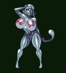 1girls 2025 alternate_version_available areola areolae breasts_bigger_than_head casetermk digimon digimon_(species) digimon_adventure digimon_adventure_02 female female_only gold_teeth gold_tooth golden_teeth golden_tooth hand_on_head hand_on_own_head hand_on_own_tail hand_on_tail helmet helmet_only holding_own_tail holding_tail huge_breasts implied_transformation japanese_text kanji metal_body metal_hair metal_helmet metal_skin metal_tail metaletemon metallic_body metallic_hair metallic_helmet metallic_nipples metallic_skin monkey_girl nipples nude nude_female solo solo_female sora_takenouchi species_transformation tail text text_on_body text_on_breast text_on_breasts thick_thighs transformation wide_hips