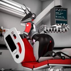 1:1 3d ambiguous_gender anal anthro bed biped buttplug detailed_background digital_media_(artwork) doctor dr_g3sg1_(syn-blue) english_text faceless_character furniture glowing glowing_body glowing_buttplug heart_symbol hi_res hospital hospital_bed latex latex_body latex_skin light lighting machine machine_penetrated medical_instrument metallic_body nonbinary_(lore) plug_(sex_toy) red_bed robot robotic scientific_instrument screen screen_face sex_toy solo syn-blue text watermark