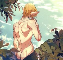 gay light-skinned_male light_skin link link_(ocarina_of_time) male male/male male_only nature no_visible_genitalia ocarina_of_time outdoors rani_grb the_legend_of_zelda the_legend_of_zelda:_ocarina_of_time twink