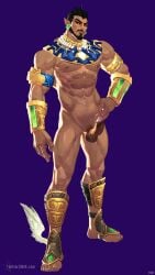 1boy 3d 3d_model basic_background beard black_hair black_hair_male circumcised circumcised_penis collar earrings erect erect_cock erect_dick erect_penis erection f0-star full_body hand_on_hip jewelry leg_muscles looking_at_viewer male male_only marvel marvel_rivals moustache muscles naked naked_male namor namor_(marvel_rivals) nose_piercing nude nude_male plain_background purple_background six_pack six_pack_abs solo_male