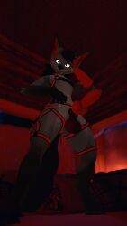 absurd_res anthro harness hi_res male solo vulper wishedmouse22