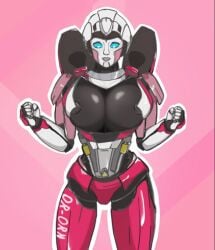 arcee arcee_(rotb) arcee_(tfa) autobot boots breast_squeeze compression_clothing robot_girl solo teats transformers transformers_rise_of_the_beasts