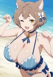 1female 1girls 5_fingers :3 ai_assisted ai_generated animal_ears anthro anthro_female anthro_focus anthro_only beach beach_background bikini bikini_bottom bikini_top black_pupils blue_bikini blue_bikini_bottom blue_bikini_top blue_choker blue_sandals blush blush_lines blushing_at_viewer blushing_female brown_hair cat_ears cat_girl cat_pose cat_tail catgirl choker civitai cleavage cleavage_focus clothed clothed_anthro clothed_female coloredbin.ai coloredbin_ai cute_expression cute_face cute_fang cute_pose ear_tuft face_focus felix_argyle female female_anthro female_focus female_only frilly_bikini front_view front_view_focus full_body full_body_view fully_clothed fully_clothed_anthro fully_clothed_female genderswap_(mtf) hair_bows hair_ornament hands_raised hands_up happy happy_female high_angle high_angle_view huge_boobs huge_breasts huge_breasts large_boobs large_breasts large_tits leg_raised light-skin light-skinned_female light_blush light_skin light_skinned_female looking_at_viewer massive_boobs massive_breasts massive_tits oerba_yun_fang one_eye_closed one_leg_raised one_leg_up open_mouth outdoor_background outdoors outside plump_boobs plump_breasts plump_tits re:zero_kara_hajimeru_isekai_seikatsu rule_63 sandals seductive seductive_eyes seductive_gaze seductive_look short_hair smiling smiling_at_viewer solo solo_anthro solo_female solo_focus standing standing_position tail thick_eyebrows tongue white-skinned_female white_skin white_skinned_female yellow_eyes