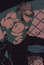 blood_on_face bloodstain dark-skinned_male dark_skin ganondorf ganondorf_(ocarina_of_time) gay implied_abuse injured male male_only muscular muscular_male noncon nonconsensual ocarina_of_time rani_grb the_legend_of_zelda the_legend_of_zelda:_ocarina_of_time topless watermark