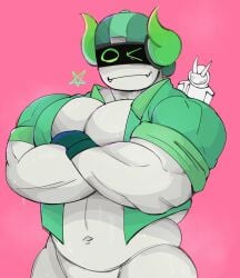 1boy bara boombox_(phighting) gay male open_shirt phighting roblox roblox_game robloxian slurpjunkk solo standing tagme
