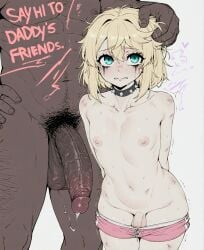 2boys abs age_difference ai_assisted androgynous aqua_eyes arms_behind_back blonde_hair blue_eyes blush bridget bruise clothes_pull collar collarbone dark-skinned_male dark_skin english_text erection femboy flaccid foreskin grabbing_another's_hair guilty_gear hand_on_hip height_difference injury interracial large_penis lipstick_mark makeup male_focus male_pubic_hair multiple_boys multiple_penises muscular navel navel_hair nipples nude otoko_no_ko pectorals penis precum pubic_hair scar short_hair shorts shorts_pull simple_background sondu spiked_collar spikes sweat tears teeth testicles trembling uncensored veins veiny_penis white_background yaoi