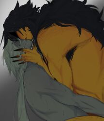 2boys big_bottom_small_top black chance_(forsaken) claws dream_game forsaken_(roblox) gay gay_sex grey_skin hair hairy_male ilewdha mafioso_(dream_game) muscular_male roblox roblox_game sweat white yaoi yellow_skin