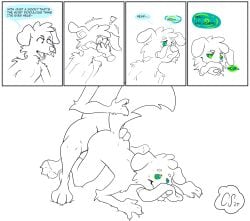 absurd_res all_fours anal anal_sex anthro ass canid canine clothing comic confusion countingsheepdogs dialogue digital_media_(artwork) doggy_style duo english_text footwear from_behind_position fur hair hi_res hypnosis male male/male male_penetrated male_penetrating male_penetrating_male mammal mind_control nude penetration ringed_eyes sex simple_background smile sniffing socks tail text