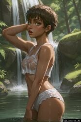 ai_generated berserk casca underwear waterfall