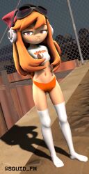 croptop ginger ginger_hair hooters hooters_uniform meggy_spletzer no_nudity short_shorts shorts smg4 smug squid_fm suggestive