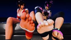 3d animated animated animated doopysart_(artist) feet foot_fetish juri_han mai_shiranui tagme wiggling_toes