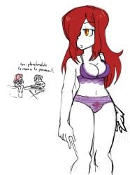 breasts cute huge_breasts panties parasoul pubic_hair purple_bra purple_panties self_insert skullgirls thighs tomi_(selfinsert) transparent_clothing underwear wholesome