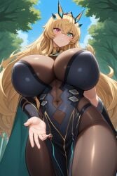 barghest_(fate) barghest_(gawain)_(fate) blonde_hair_female fairy_knight_gawain_(fate) fate/grand_order fate_(series) huge_breasts