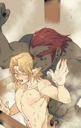 ganondorf ganondorf_(ocarina_of_time) gay green-skinned_male green_skin light-skinned_male light_skin link link_(ocarina_of_time) male male/male male_only ocarina_of_time rani_grb size_difference the_legend_of_zelda the_legend_of_zelda:_ocarina_of_time twink twink_and_daddy