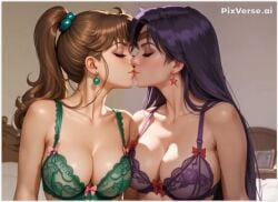 2girls ai_generated lesbian_couple lesbian_domination lesbian_focus lesbian_kiss lesbian_sex makoto_kino rei_hino sailor_jupiter sailor_mars yuri yuri yuri