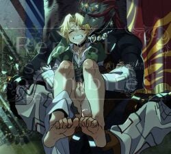 ganondorf ganondorf_(ocarina_of_time) gay green-skinned_male green_skin light-skinned_male light_skin link link_(ocarina_of_time) male male/male male_only ocarina_of_time rani_grb size_difference the_legend_of_zelda the_legend_of_zelda:_ocarina_of_time twink twink_and_daddy watermark