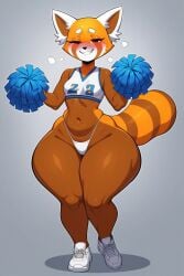 aggressive_retsuko aggretsuko ai_generated cheerleader hunkbsaa red_panda retsuko sanrio sneakers thong white_thong