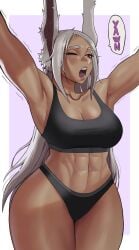 1girls abs athletic athletic_female big_breasts breasts curvaceous curvy curvy_female dark-skinned_female dark_skin female female_focus female_only fit fit_female gud0c hi_res highres long_hair mirko miruko my_hero_academia rumi_usagiyama slim_waist solo solo_female solo_focus thick_thighs thighs toned toned_female wide_hips