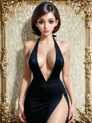 1girls ai_generated bare_arms bare_shoulders bare_thighs brown_eyes brown_hair cleavage cocktail_dress disney disney_channel erect_nipples_under_clothes eyebrows eyelashes eyeliner eyeshadow female helen_parr hi_res large_ass large_breasts looking_at_viewer pixar pixar_mom short_hair solo solo_female solo_focus standing the_incredibles the_incredibles_2 thick_thighs waifufamily
