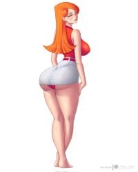 1girls ass bare_shoulders big_ass big_breasts big_butt blue_eyes breasts butt candace_flynn disney disney_channel disney_xd eye_contact fat_ass female female_focus female_only ginger hips human human_only large_ass large_breasts large_butt long_hair looking_at_viewer orange_hair panties phineas_and_ferb skirt solo solo_female standing thick thick_ass thick_thighs thighs white_background white_female wide_hips yoru_dan