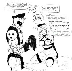 1boy 1boy1girl 1girls bondage bondage bound breasts cat_o'_nine_tails character_request flogger frustrated funny meme robot safe_word safeword tagme whip