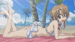 beach female hayate_no_gotoku! lying maid maria_(hayate_no_gotoku!) naked_apron nipples nude_filter oppai