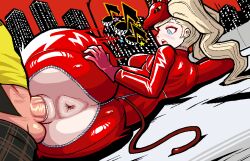 14:9 1boy 1boy1girl 1girl1boy 1girls ann_takamaki anus ass big_ass big_butt big_penis blonde_hair blue_eyes bodysuit breasts cat_mask female huge_ass large_ass male male/female megami_tensei on_side penis persona persona_5 phantom_thief_suit red_bodysuit ryuji_sakamoto sex spooning straight twintails vaginal vaginal_penetration vaginal_sex valmar zipper_down