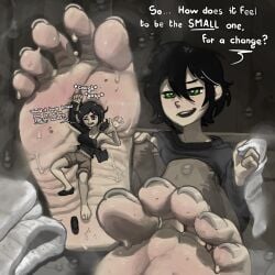 andrew_graves ashley_graves foot_fetish foot_focus giant giant_male kerating_(artist) male_foot_fetish minigirl size_difference smell smelly smelly_feet sweat sweatdrop sweaty sweaty_feet tagme the_coffin_of_andy_and_leyley