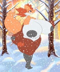 big_breasts delphox nintendo pokemon pokemon_(species) pokemon_xy red_clothing white_skin