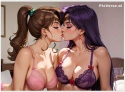 2girls ai_generated lesbian_couple lesbian_domination lesbian_focus lesbian_kiss lesbian_sex makoto_kino rei_hino sailor_jupiter sailor_mars yuri yuri yuri