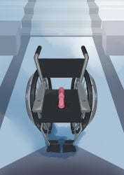 absurdres arknights bondage dildo dildo_reveal female floor highres lemuen_(arknights) no_humans object_focus pussy_juice qaq_baiguang restrained sex_toy slave stairs wheelchair