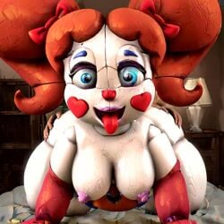 3d ai_generated all_fours circus_baby circus_baby_(fnaf) five_nights_at_freddy's five_nights_at_freddy's:_sister_location fucked_silly nude open_mouth pleasure_face self_upload sexbot_circus_baby tongue_out